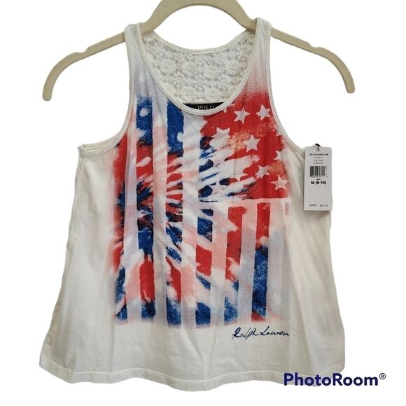 POLO Ralph Lauren Lace Tank Top Sz MEDIUM (8-10) - Picture 1 of 11